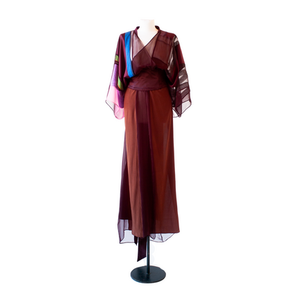 silk kimono brown