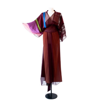 silk kimono brown